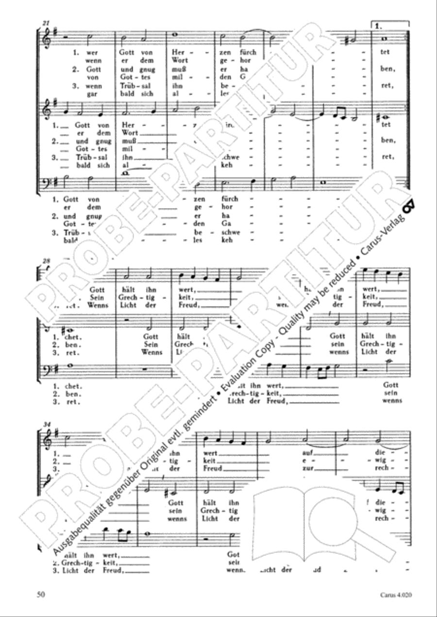 Calvisius: Tricinia. Psalmen und Motetten zu drei Stimmen Choir scores gallery preview page 51