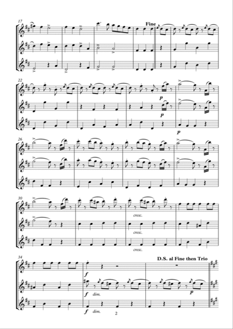 Radetsky March arr. Flute Trio Flute Trio scores gallery preview page 2