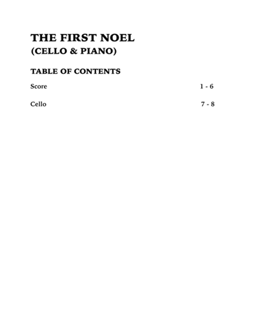 The First Noel (in D major): Cello and Piano image number null