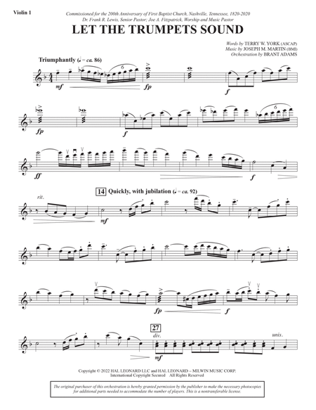 Let The Trumpets Sound - Violin 1