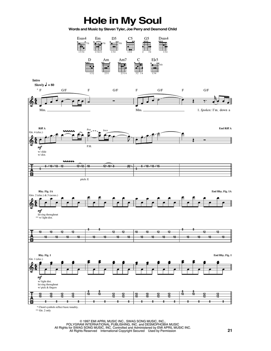 Hole In My Soul Acoustic Guitar scores gallery preview page 1