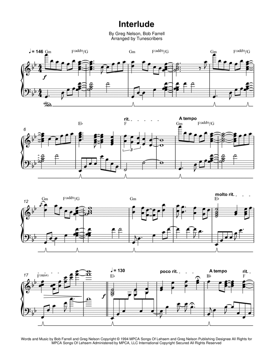 Interlude Piano Solo scores gallery preview page 1