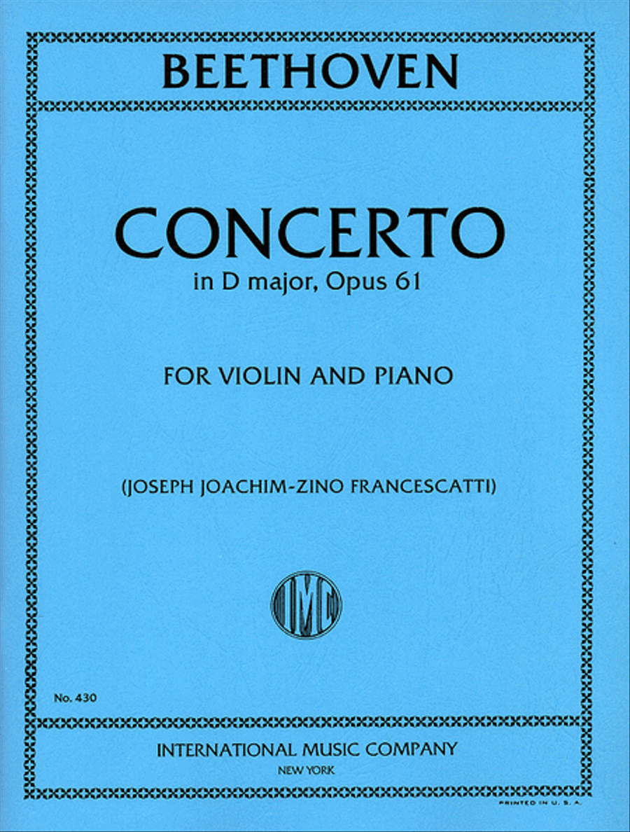 Concerto in D major, Op. 61 (With Cadenzas by Joachim) Violin Solo scores gallery preview page 1