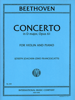 Book cover for Concerto in D major, Op. 61 (With Cadenzas by Joachim)