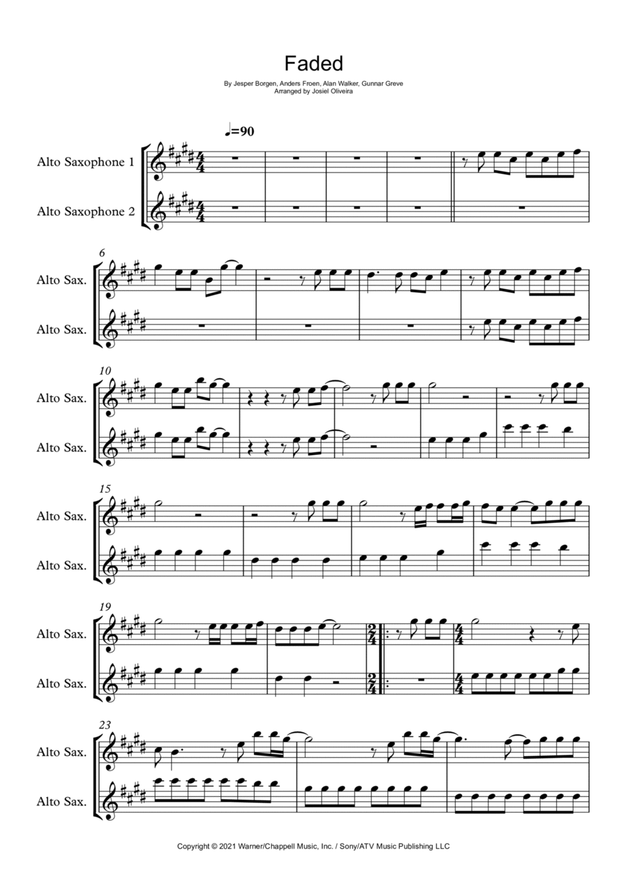 Faded Woodwind Duet scores gallery preview page 1