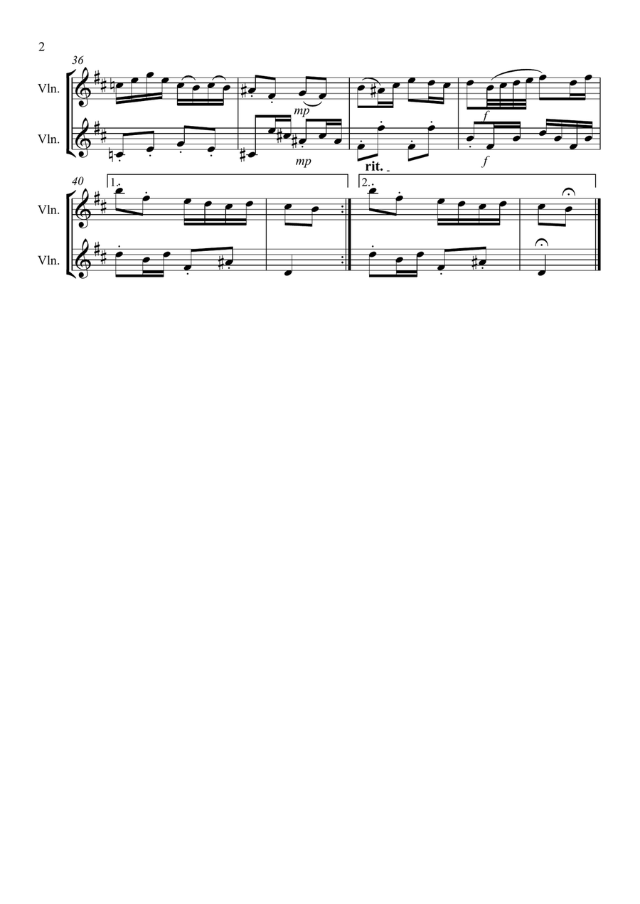 Badinerie – Violin Duet Badinerie – Violin Duet String Duet scores gallery preview page 2