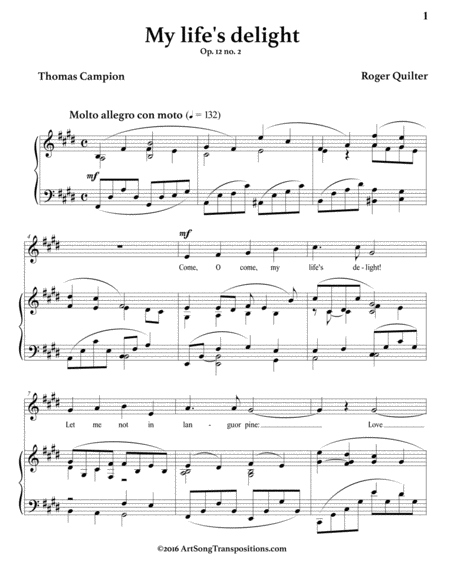 My life's delight, Op. 12 no. 2 (E major)