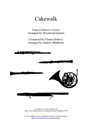 Book cover for Cakewalk arranged for Wind Quintet