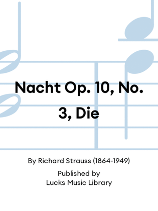 Book cover for Nacht Op. 10, No. 3, Die