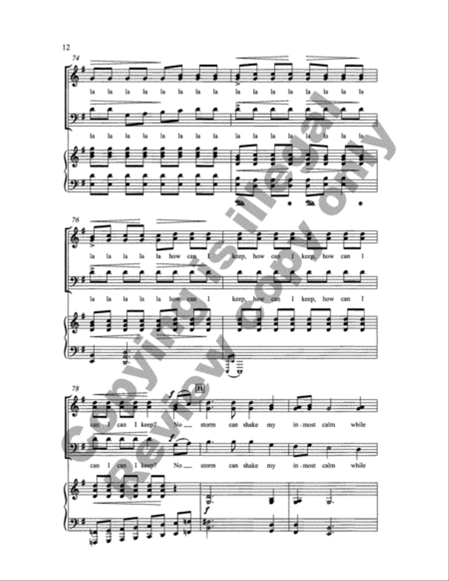 How Can I Keep from Singing? (Choral Score) 4-Part scores gallery preview page 25