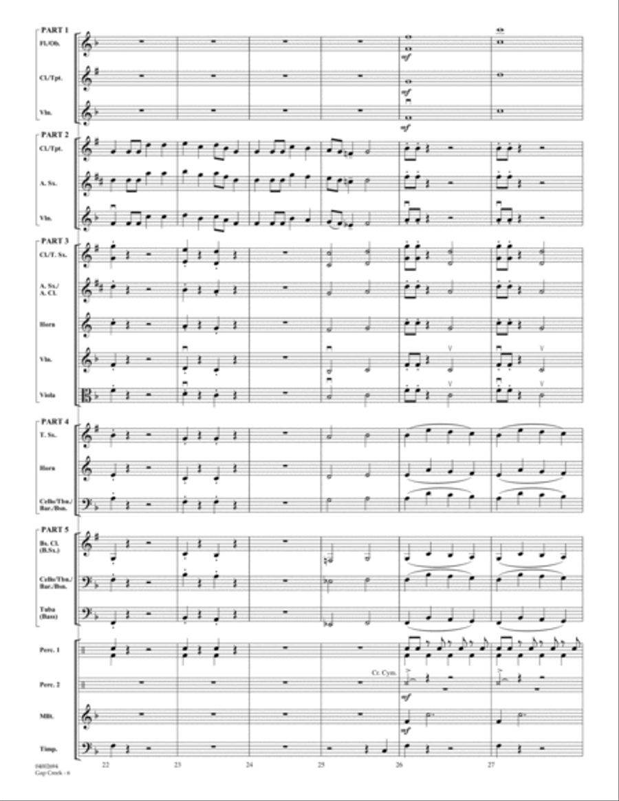 Gap Creek - Conductor Score (Full Score) Concert Band scores gallery preview page 6