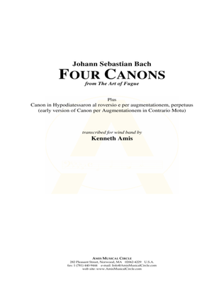 Four Canons from The Art of Fugue - STUDY SCORE ONLY