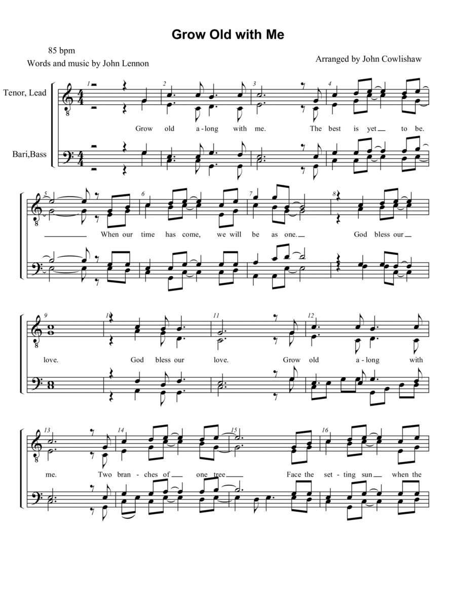 Grow Old With Me 4-Part scores gallery preview page 1