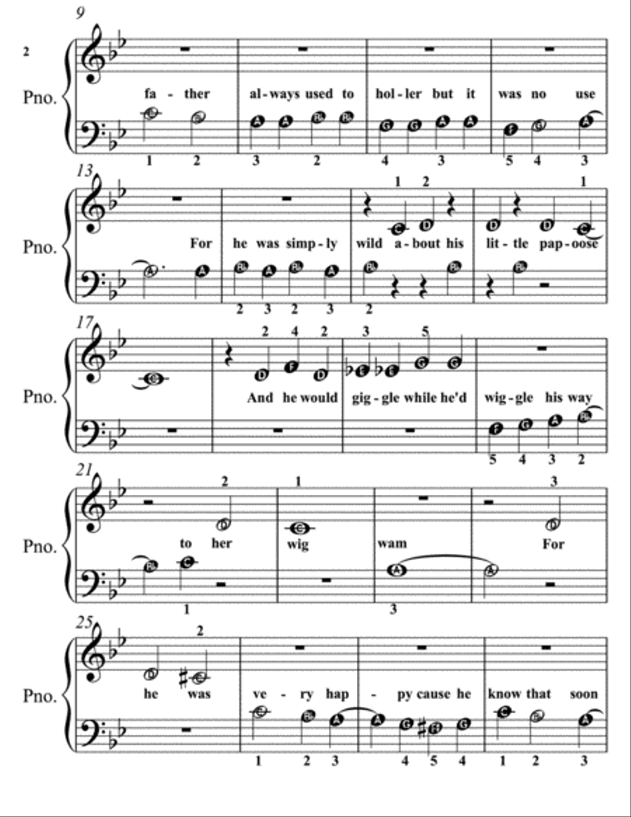 Big Chief Wally Ho Woo Beginner Piano Sheet Music Piano Method scores gallery preview page 3