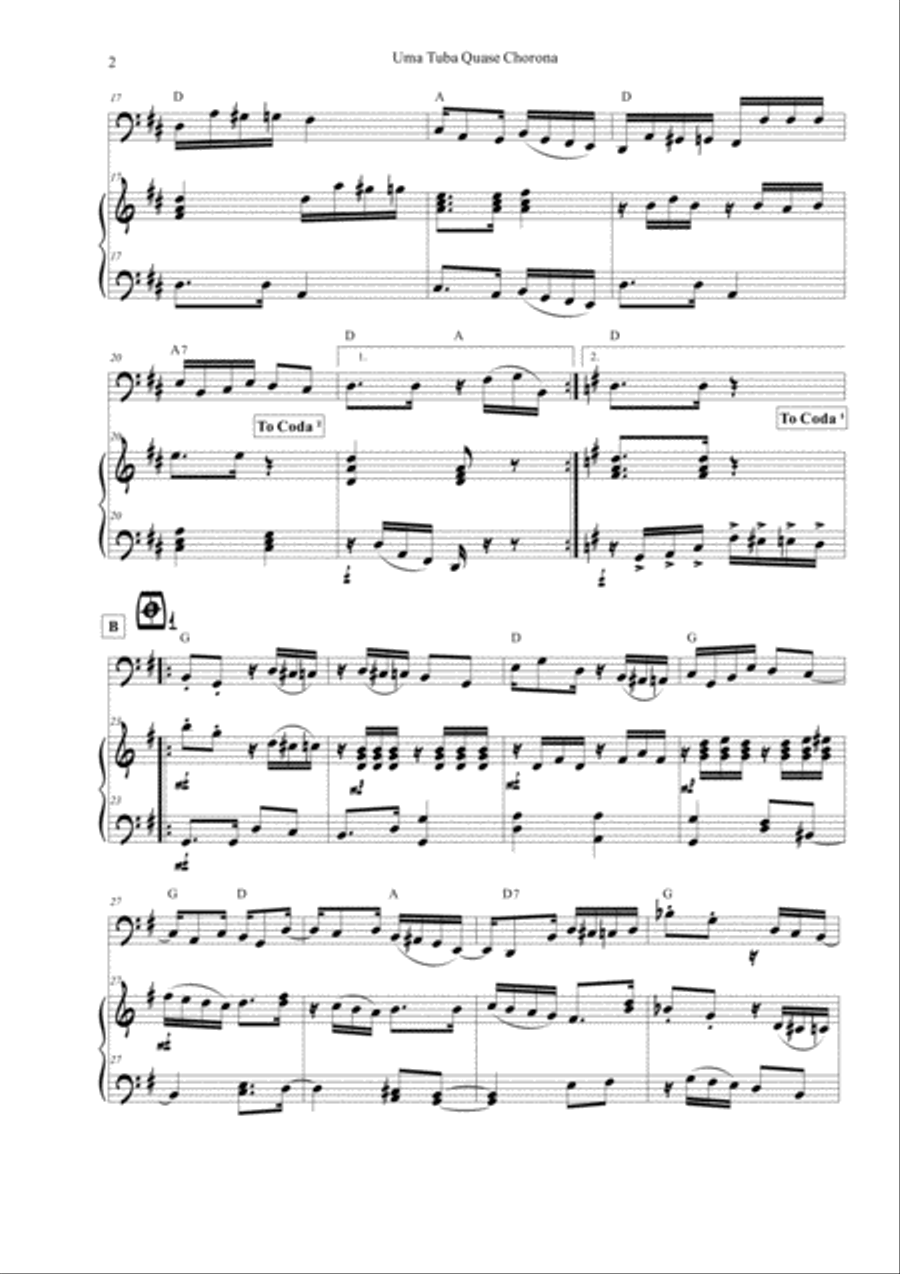 Uma tuba quase Chorona Brass Duet scores gallery preview page 6