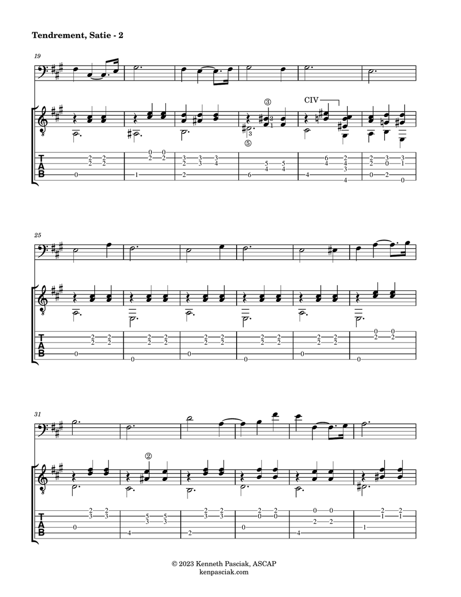 Tendrement (for Cello & Guitar) String Duet scores gallery preview page 4
