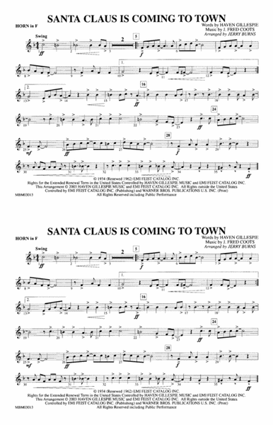 Santa Claus Is Coming to Town: 1st F Horn