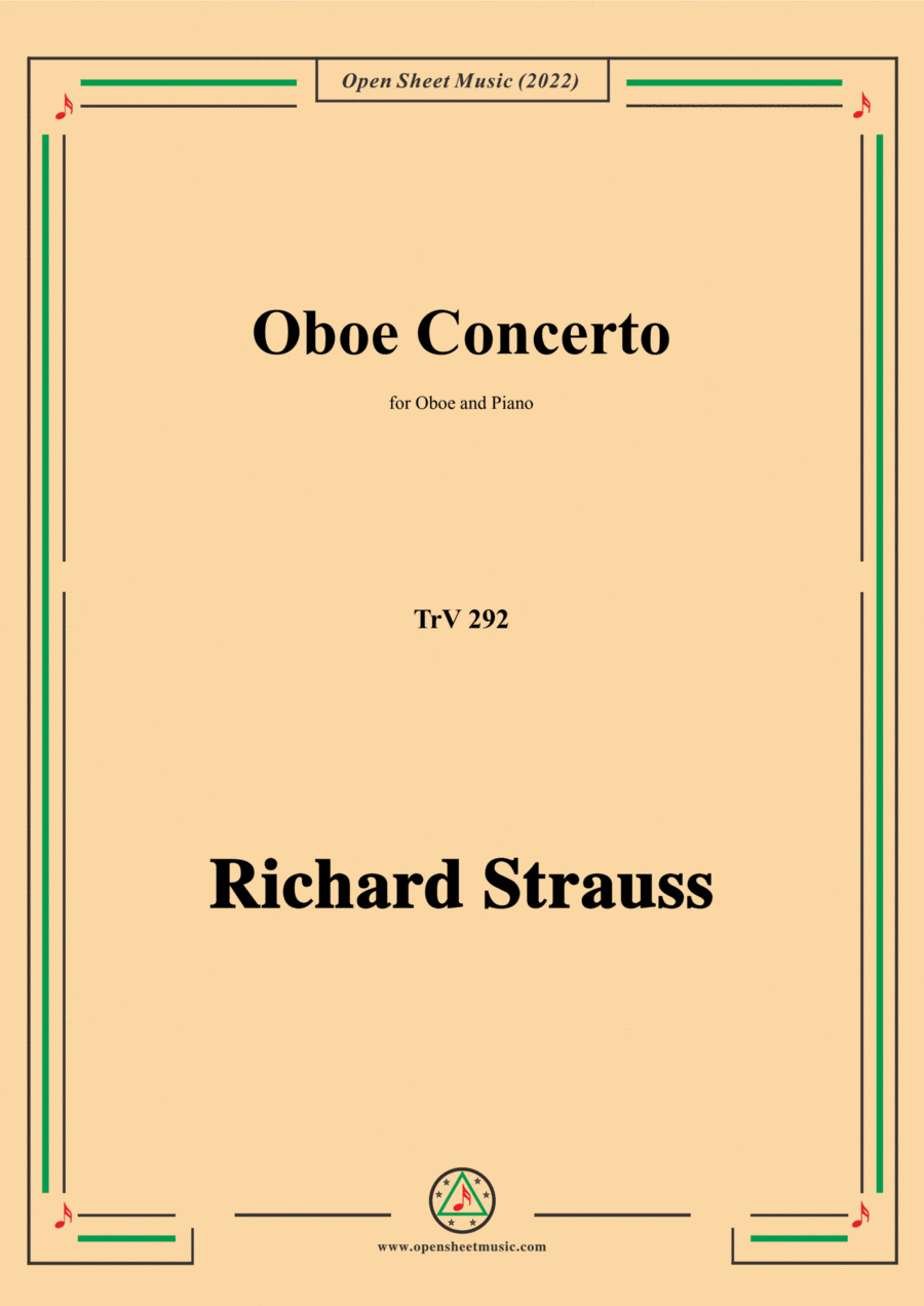 Richard Strauss-Oboe Concerto,TrV 292,for Oboe and Piano Piano scores gallery preview page 1