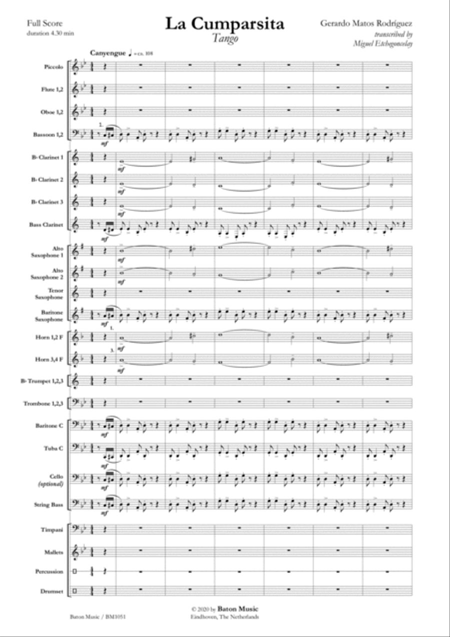 La Cumparsita Concert Band scores gallery preview page 2