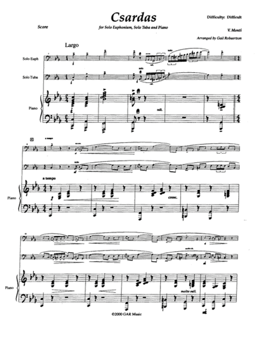 Csardas (Duet with Piano)