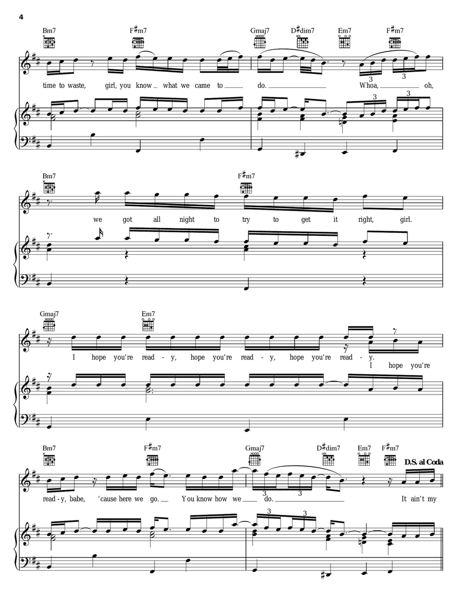 Take You Down Piano, Vocal, Guitar scores gallery preview page 4