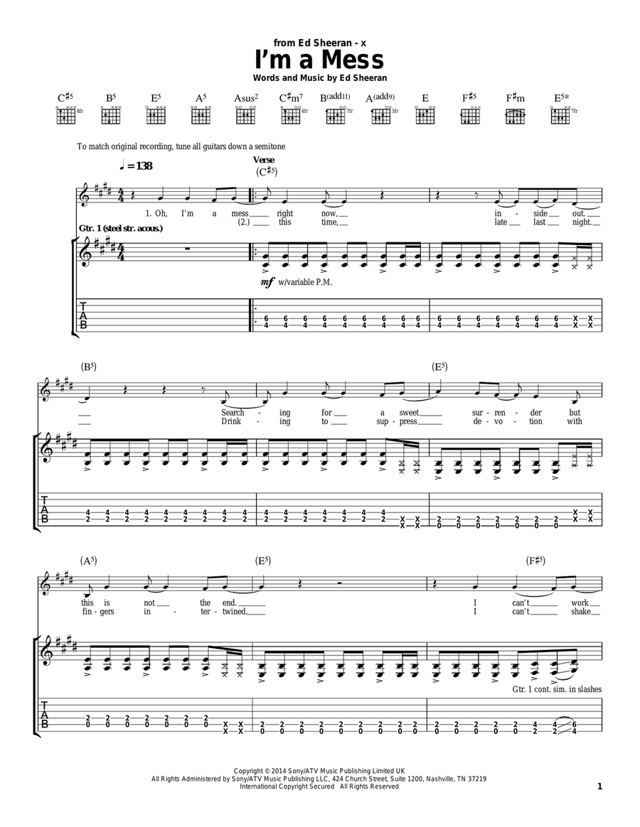 I'm A Mess Acoustic Guitar scores gallery preview page 1