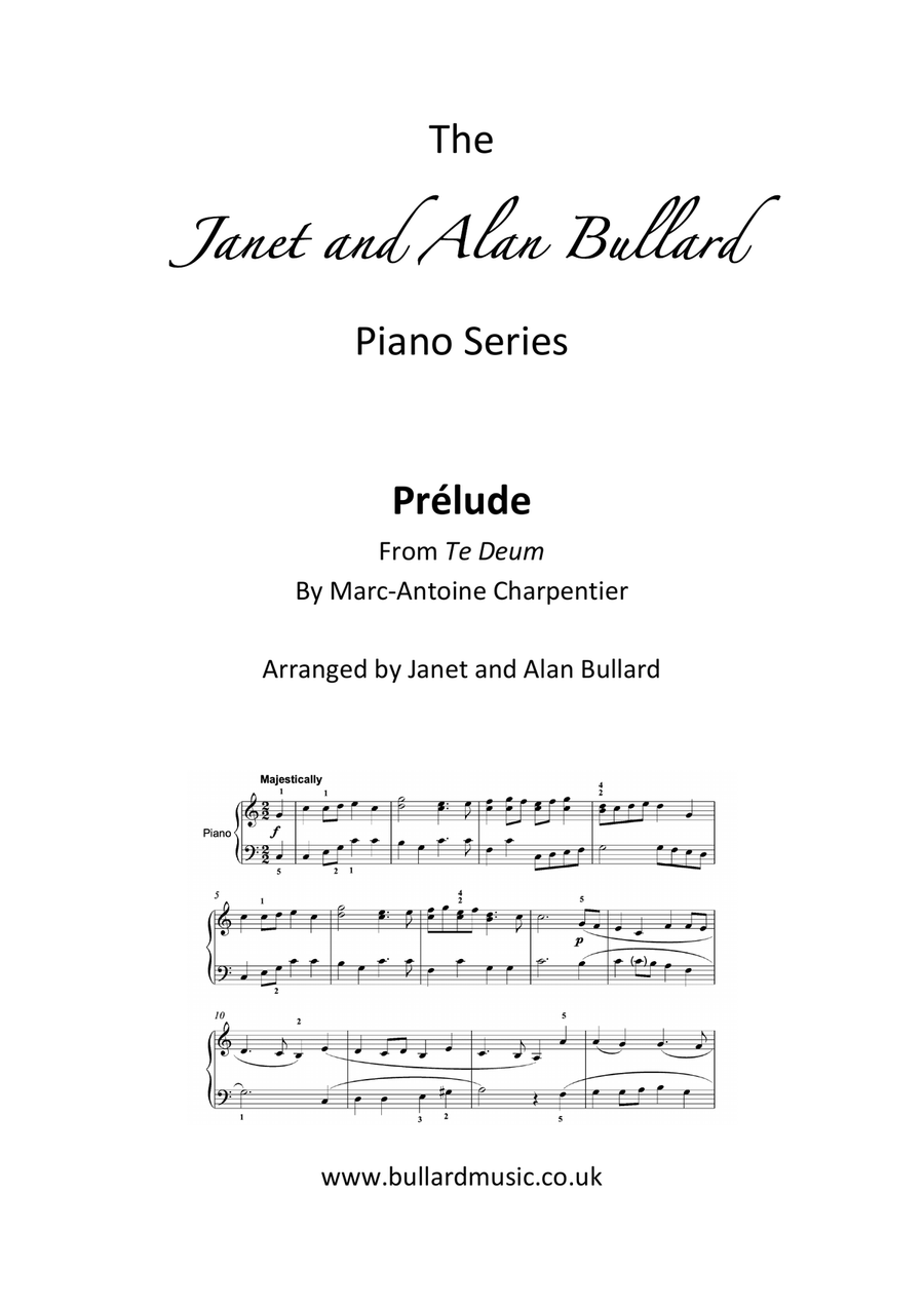 Prelude (from Te Deum) Easy Piano scores gallery preview page 1