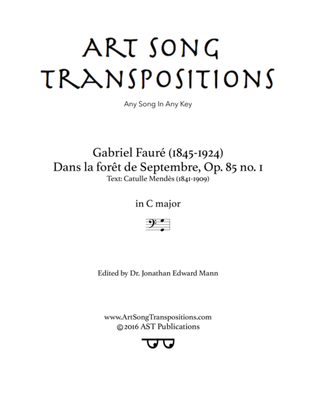 FAURÉ: Dans le forêt de Septembre, Op. 85 no. 1 (transposed to C major, bass clef)