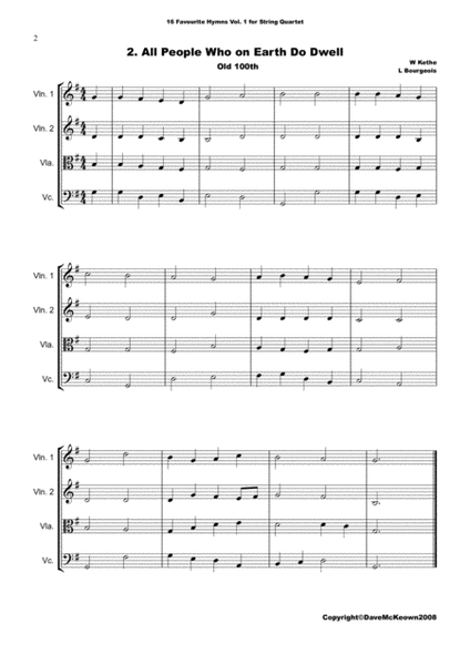 16 Favourite ﻿Hymns for String Quartet (Vol 1.) image number null