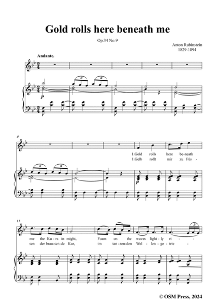 A. Rubinstein-Gelb rollt mir zu Füssen(Gold rolls here beneath me),Op.34 No.9,in B flat Major