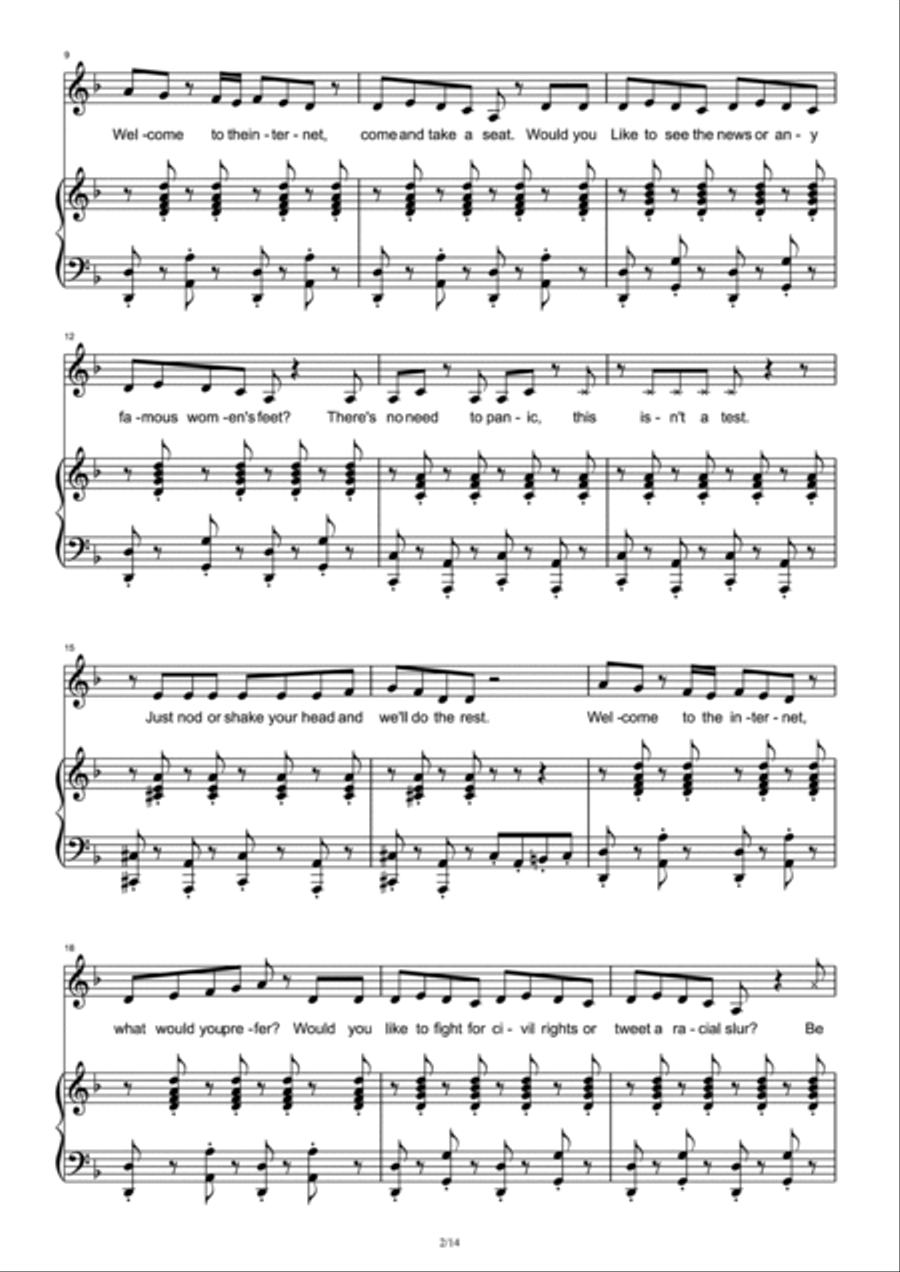 Welcome To The Internet Voice scores gallery preview page 2