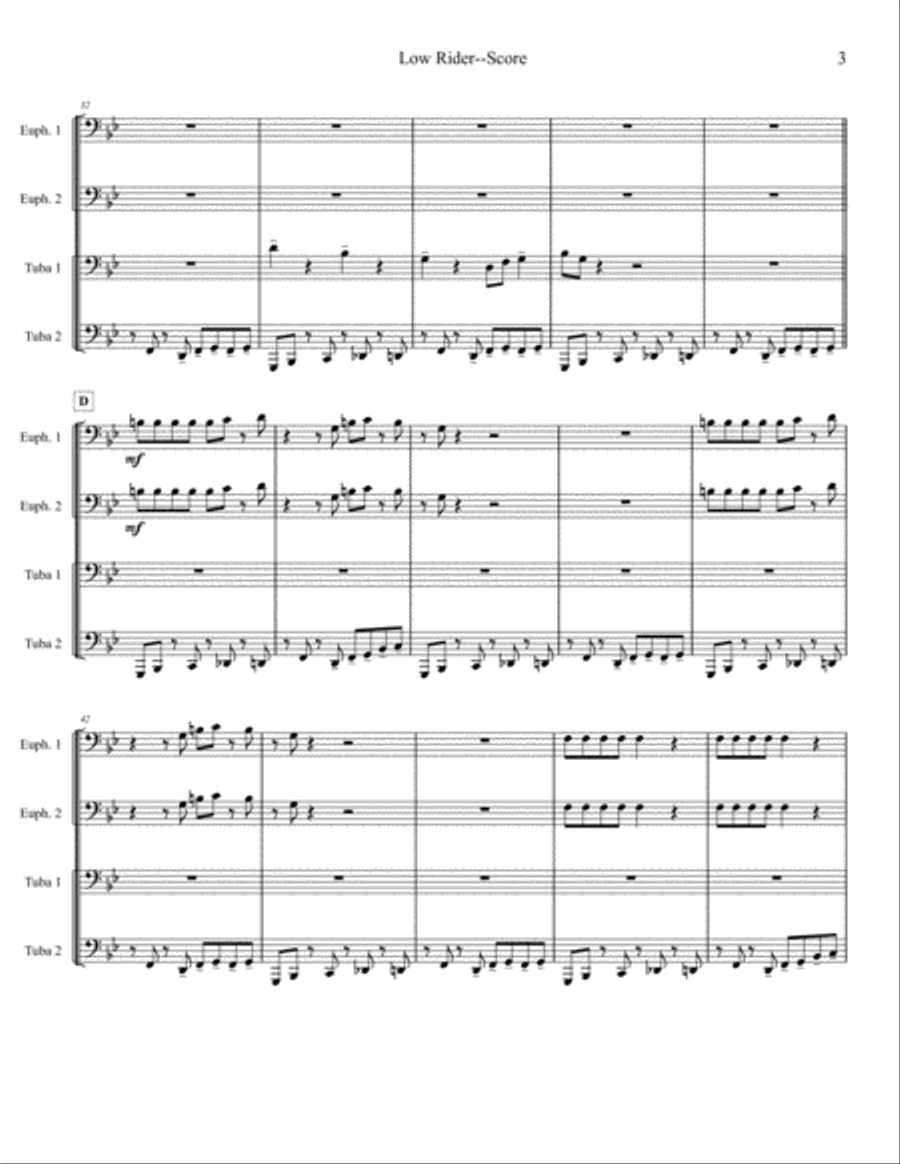 Low Rider Low Rider Brass Ensemble scores gallery preview page 3