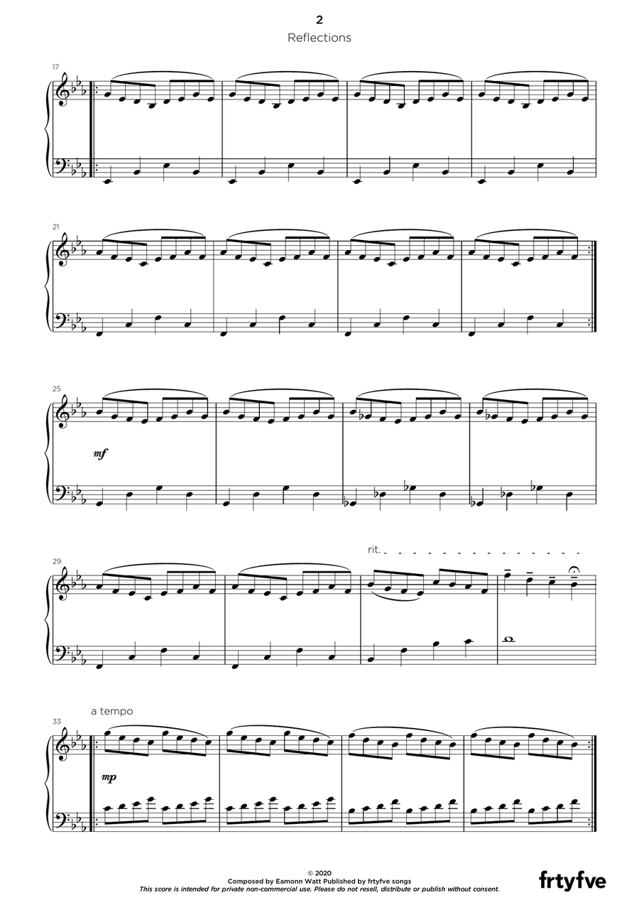 Reflections Piano Solo scores gallery preview page 2