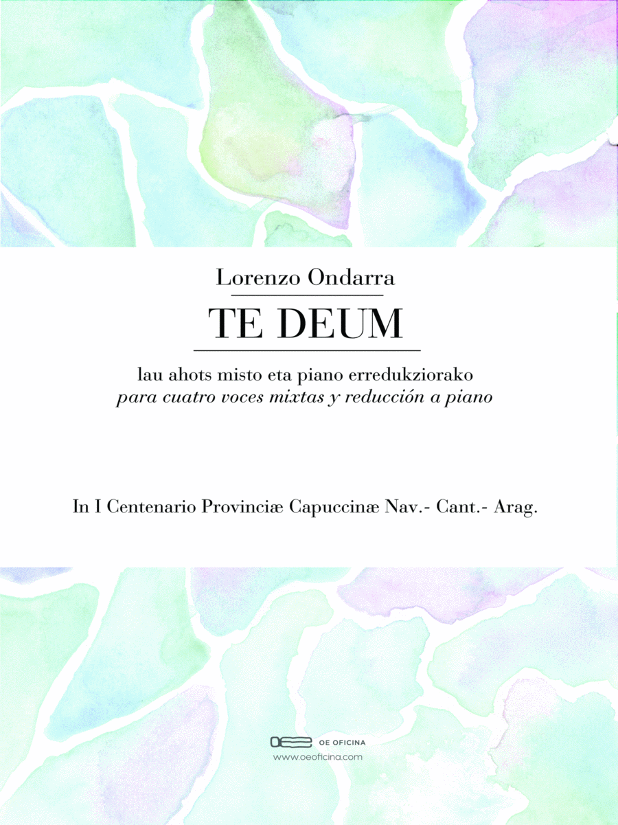 TE DEUM Reducción para piano y 4 voces mixtas - Score Only Full Orchestra scores gallery preview page 1