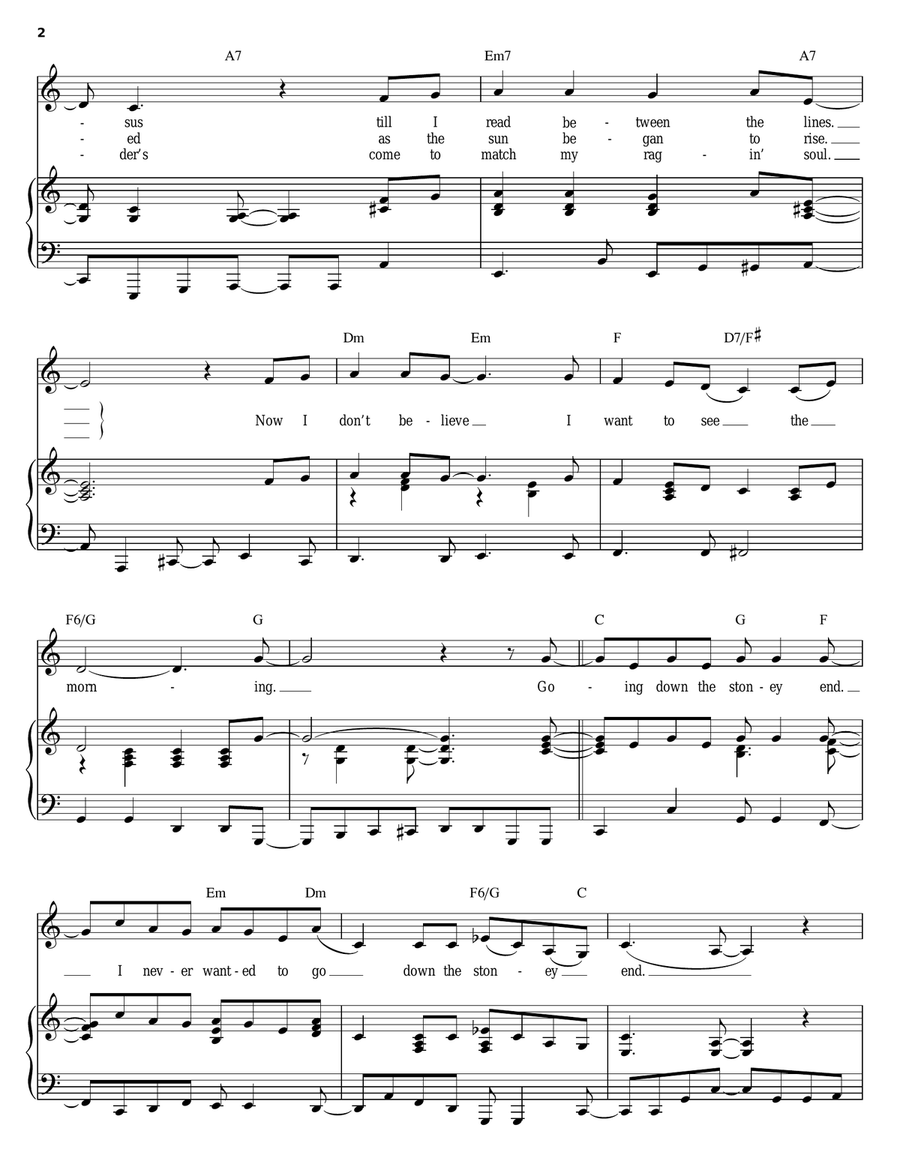 Stoney End Piano, Vocal, Guitar scores gallery preview page 2