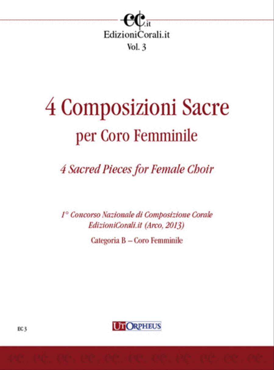 4 Sacred Pieces for Female Choir (1st National Choral Composition Competition EdizioniCorali.it - Cat. B) Women's Choir scores gallery preview page 1