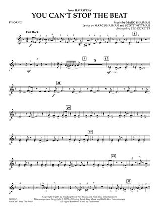 Book cover for You Can't Stop The Beat (from Hairspray) (arr. Ted Ricketts) - F Horn 2
