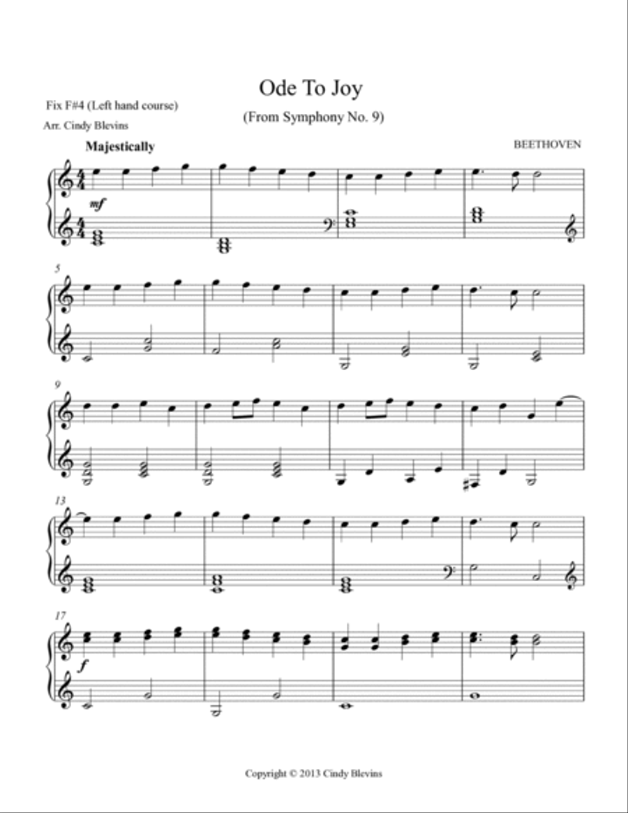 Ode To Joy, for Double-Strung Harp Harp scores gallery preview page 2