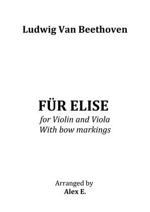Für Elise - for Violin and Viola With bow markings