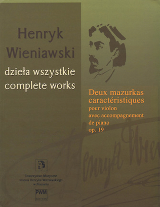 Book cover for Deux mazurkas caracteristiques pour violon, op. 19