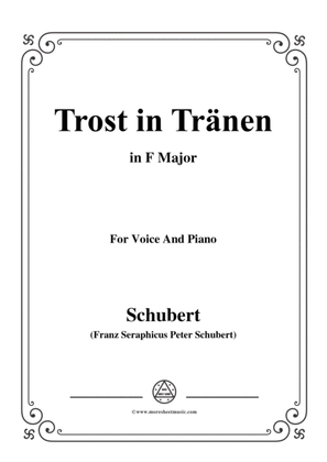 Schubert-Trost in Tränen,in F Major,for Voice&Piano