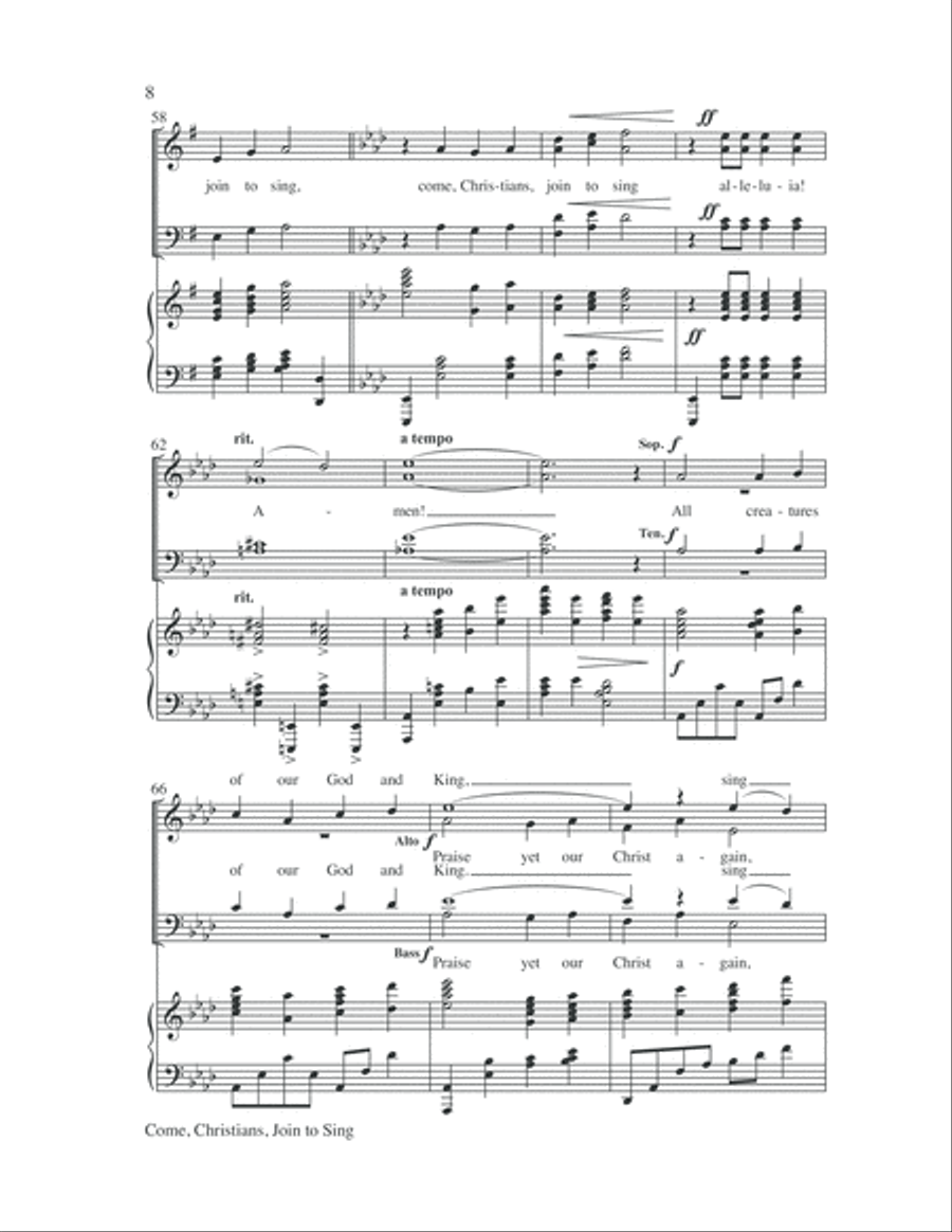 Come, Christians, Join to Sing 4-Part scores gallery preview page 9