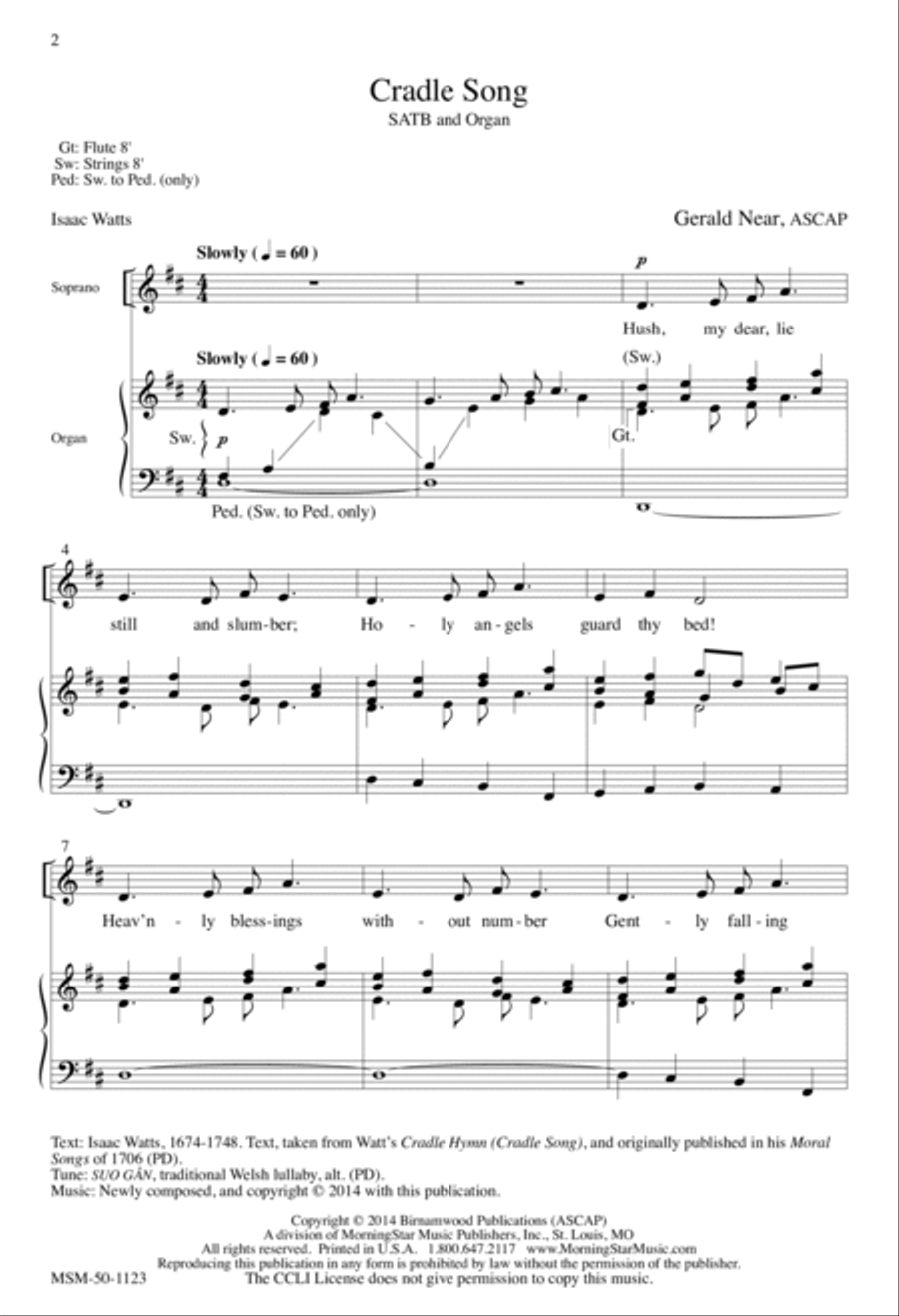 Cradle Song Cradle Song 4-Part scores gallery preview page 2