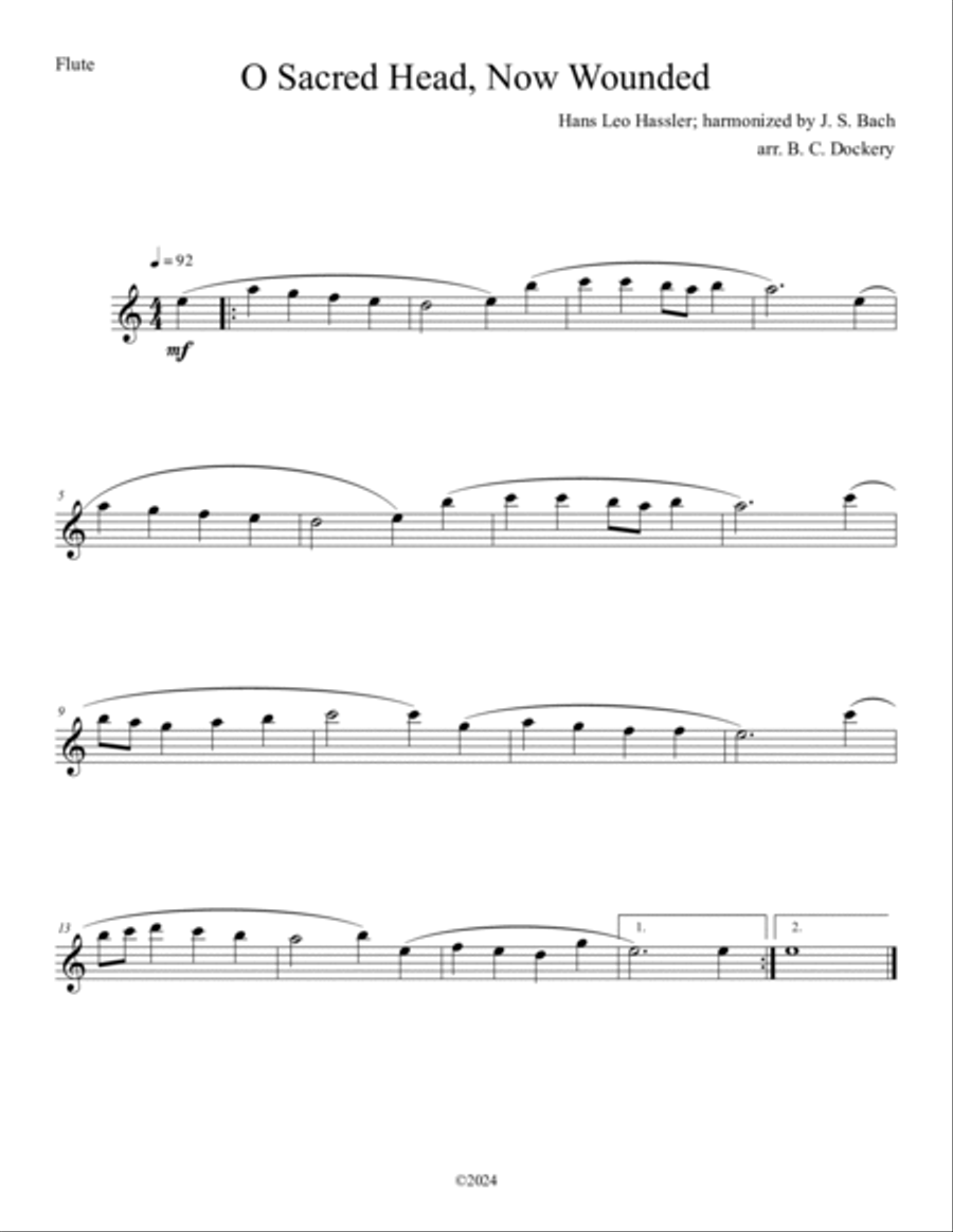 O Sacred Head, Now Wounded (Woodwind Quintet) Woodwind Quintet scores gallery preview page 3