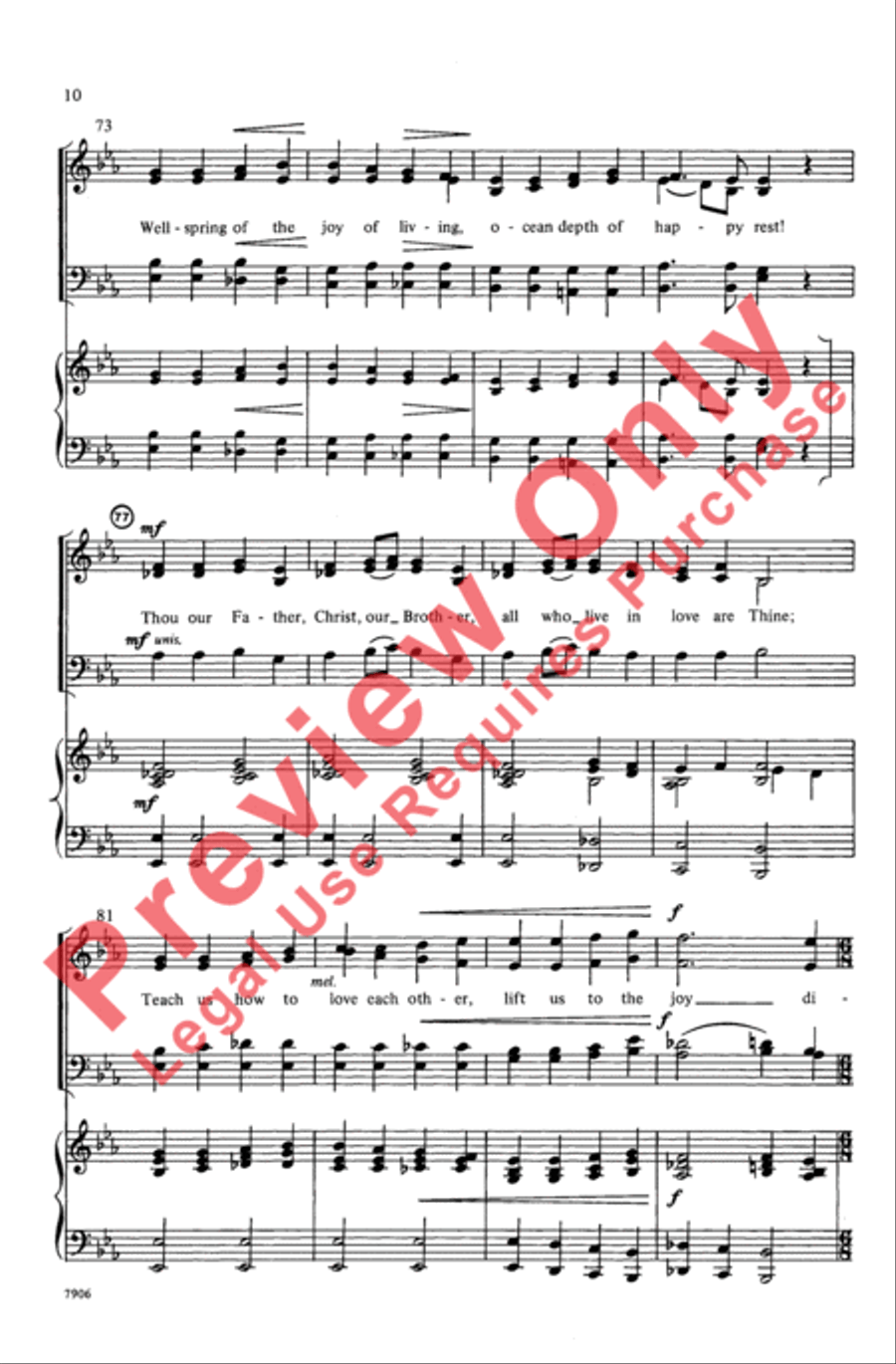 Joyful, Joyful, We Adore Thee 4-Part scores gallery preview page 9