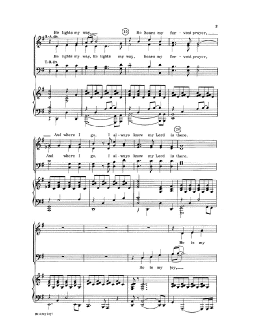 He Is My Joy! 4-Part scores gallery preview page 3