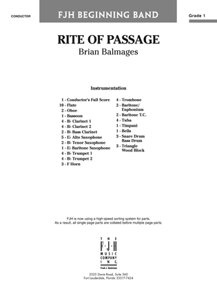 Rite of Passage: Score