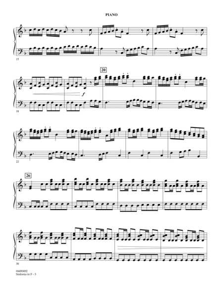 Sinfonia In F - Piano