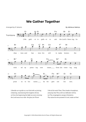 We Gather Together - Trombone