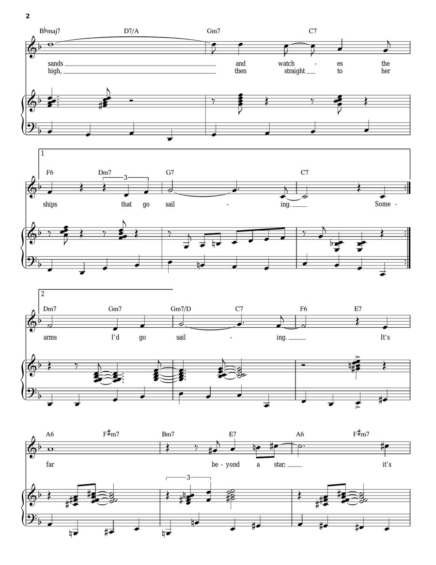 Beyond The Sea Piano, Vocal scores gallery preview page 2